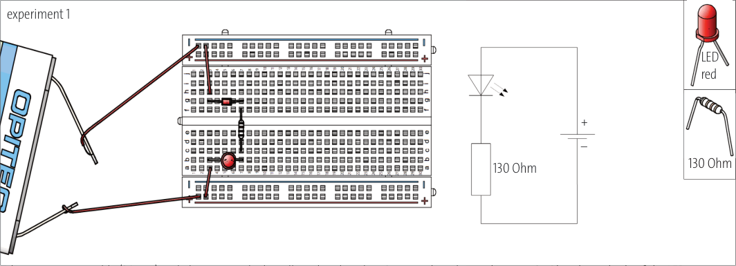 LED + резистор 130 Ω